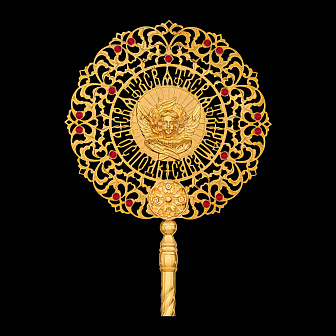 Рипида №17 выпиловка гравировка золочение камни (пара)