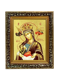 Икона Божией Матери "Млекопитательница" с золочением поталью, 03043-УЛ Икона Божией Матери "Млекопитательница" с золочением поталью, 03043-УЛ