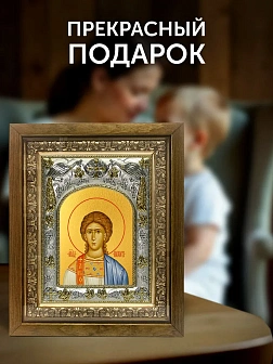 Икона Прохор Архидиакон в ризе и деревянном киоте, 26х22 см