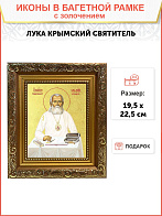 Икона "Лука Войно-Ясенецкий", свт. Симферопольский и Крымский, с золочением поталью, 09Л4-УЛ