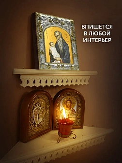 Икона Стилиан Пафлагонский в ризе, 18х14 см