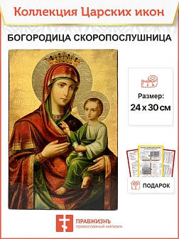 Царская Икона 045 Божия Матерь Скоропослушница 25х30 132