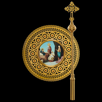 Хоругви №17 штамповка гравировка золочение камни без древок (пара)