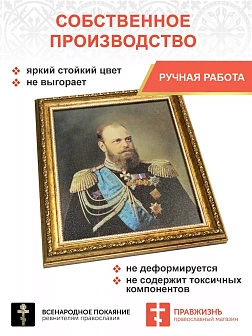 Картина на стену Царь Александр III Романов на холсте