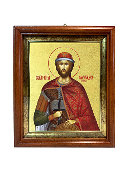 Икона "Александр Невский", св. блгв. кн., с золочением поталью, 09001-УЛ