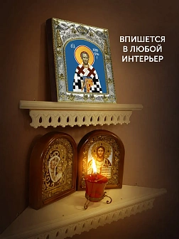 Икона Августин Блаженный в ризе, 18х14 см