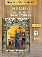 Икона Светоявленная Божия Матерь в ризе, 18х14 см