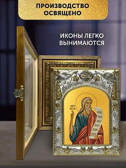 Икона Моисей Пророк в ризе и деревянном киоте, 26х22 см