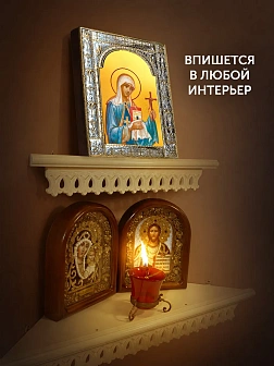 Икона Нина Просветительница Грузии в ризе, 18x24 см