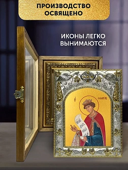 Икона Соломон Царь в ризе и деревянном киоте, 26х22 см