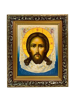 Икона Спас Нерукотворный, узкая рамка 17,5х20,5х2 см 1130