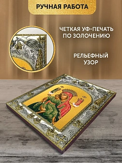 Икона Милостивая Киккская Божия Матерь в ризе, 18х14 см