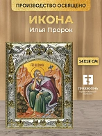 Икона Илья Пророк в ризе, 18х14 см