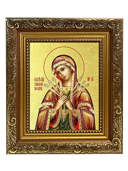 Икона Божией Матери "Умягчение злых сердец" с золочением поталью, 03079-УЛ