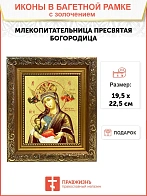 Икона Божией Матери "Млекопитательница" с золочением поталью, 03043-УЛ