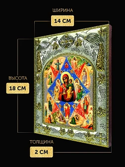 Икона Неопалимая Купина Божия Матерь в ризе, 18х14 см
