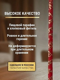 Набор Подсвечник на кулич с буквами "ХВ" пластик, со свечами золоченые ХВ №80 ДДМ Воскресение, КРАСН