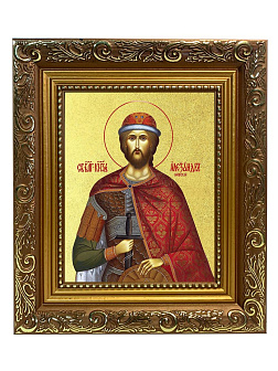 Икона "Александр Невский", св. блгв. кн., с золочением поталью, 09001-УЛ Икона "Александр Невский", св. блгв. кн., с золочением поталью, 09001-УЛ