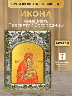 Икона Анна Мать Пресвятой Богородицы в ризе, 18х14 см