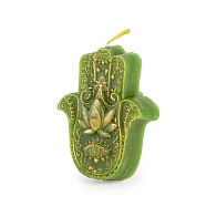 Свеча формовая Хамса (рука Фатимы), ЗЕЛЕНАЯ