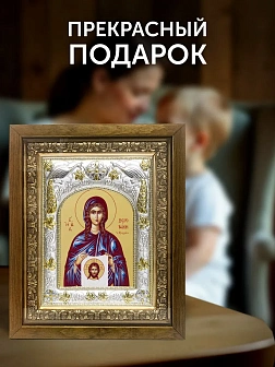 Икона Вероника Едесская в ризе и деревянном киоте, 26х22 см