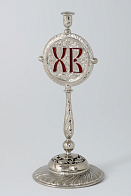Подсвечник ХВ пасхальный с эмалью никель №2 Подсвечник ХВ пасхальный с эмалью никель №2