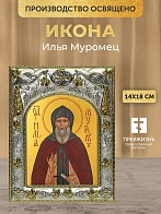 Икона Илья Муромец в ризе, 18х14 см