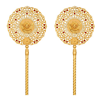 Рипида №17 выпиловка гравировка золочение камни (пара)