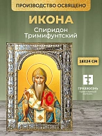 Икона Спиридон Тримифунтский в ризе, 18x24 см