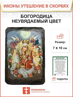 Икона Пресвятой Богородицы НЕУВЯДАЕМЫЙ ЦВЕТ (МЕШКОВИНА)