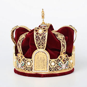 Венцы венчальные №4 / пара / филигрань, эмаль / золочение