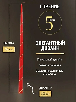 Каталог товаров pravzhizn Свечи золоченые конусные №55, СПИРАЛЬ (Золото), КРАСНЫЕ (24шт) Свечи золоченые конусные №55, СПИРАЛЬ (Золото), КРАСНЫЕ (24шт)