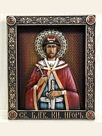 Икона Святой Князь Игорь, резная из дерева