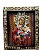 Икона Святая Мария Магдалина, резная из дерева, 12х15см