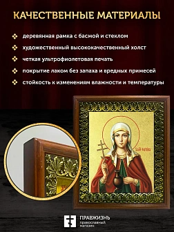 Икона Фотиния Светлана Самаряныня великомученица с золочением, деревянная рамка с басмой и стеклом 1