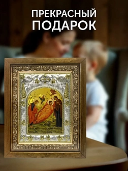 Икона Недреманное Око Божия Матерь в ризе и деревянном киоте, 26х22 см