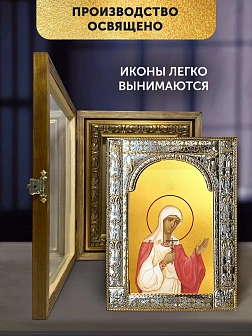 Икона Наталия Никомидийская в ризе и деревянном киоте, 33х27 см