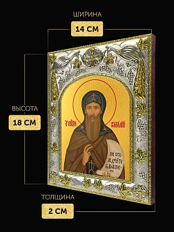 Икона Виталий Александрийский в ризе, 18х14 см