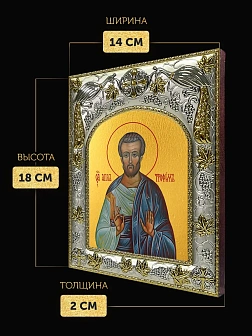Икона Трофим Апостол в ризе, 18х14 см