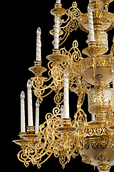 Паникадило 3 яруса 30 свечей алюминий золочение