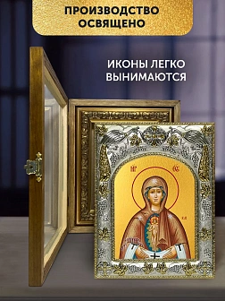 Икона Албазинская Божия Матерь в ризе и деревянном киоте, 26х22 см Икона Албазинская Божия Матерь в ризе и деревянном киоте, 26х22 см
