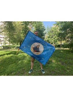Флаг 171 Богородица Покрый нас от всякаго зла честным Твоим омофором 90х135 материал сетка для улицы