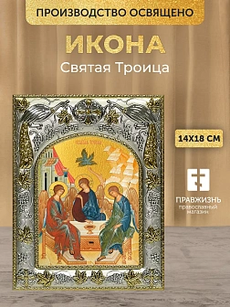 Икона Святая Троица в ризе, 18х14 см