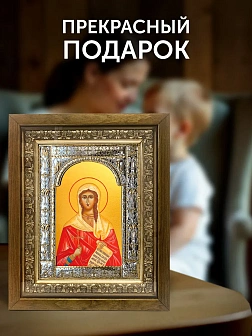 Икона Виктория Коринфская в ризе и деревянном киоте, 33х27 см