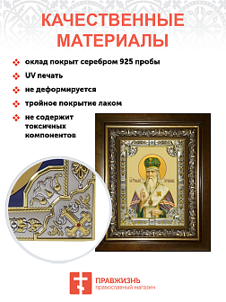 Икона освященная Феофан Затворник в деревянном киоте Икона освященная Феофан Затворник в деревянном киоте
