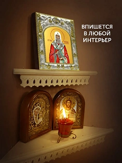 Икона Иона Новгородский в ризе, 18х14 см