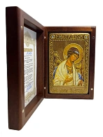 Настольная икона ''Ангел Хранитель'' на мореном дубе