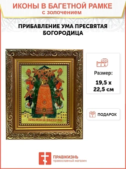 Икона Божией Матери Прибавление ума с золочением