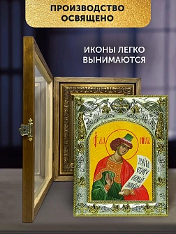 Икона Даниил Пророк в ризе и деревянном киоте, 26х22 см