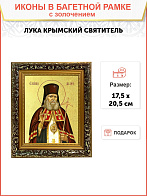 Икона "Лука Войно-Ясенецкий", свт. Симферопольский и Крымский, с золочением поталью, 09061-УЛ